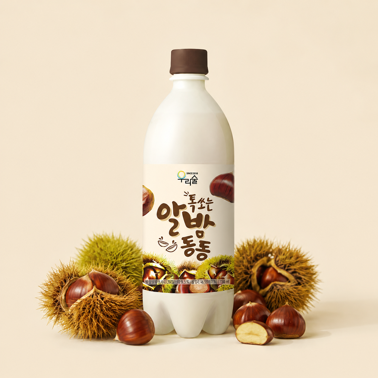 쥬시락 밤막걸리 막걸리 톡쏘는 알밤동동 막걸리 750ml